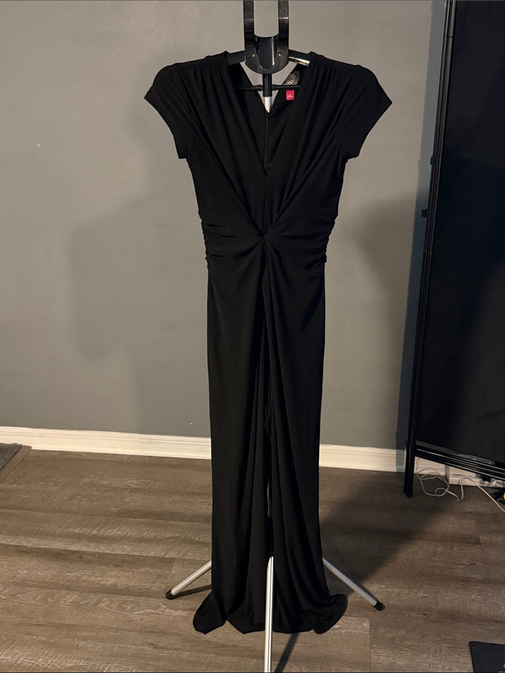 Vince Camuto Black Twist-Front Maxi Jumpsuit